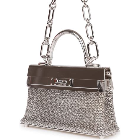 hermes kelly sac bijou pendant with chain in silver|kelly sac bijou.